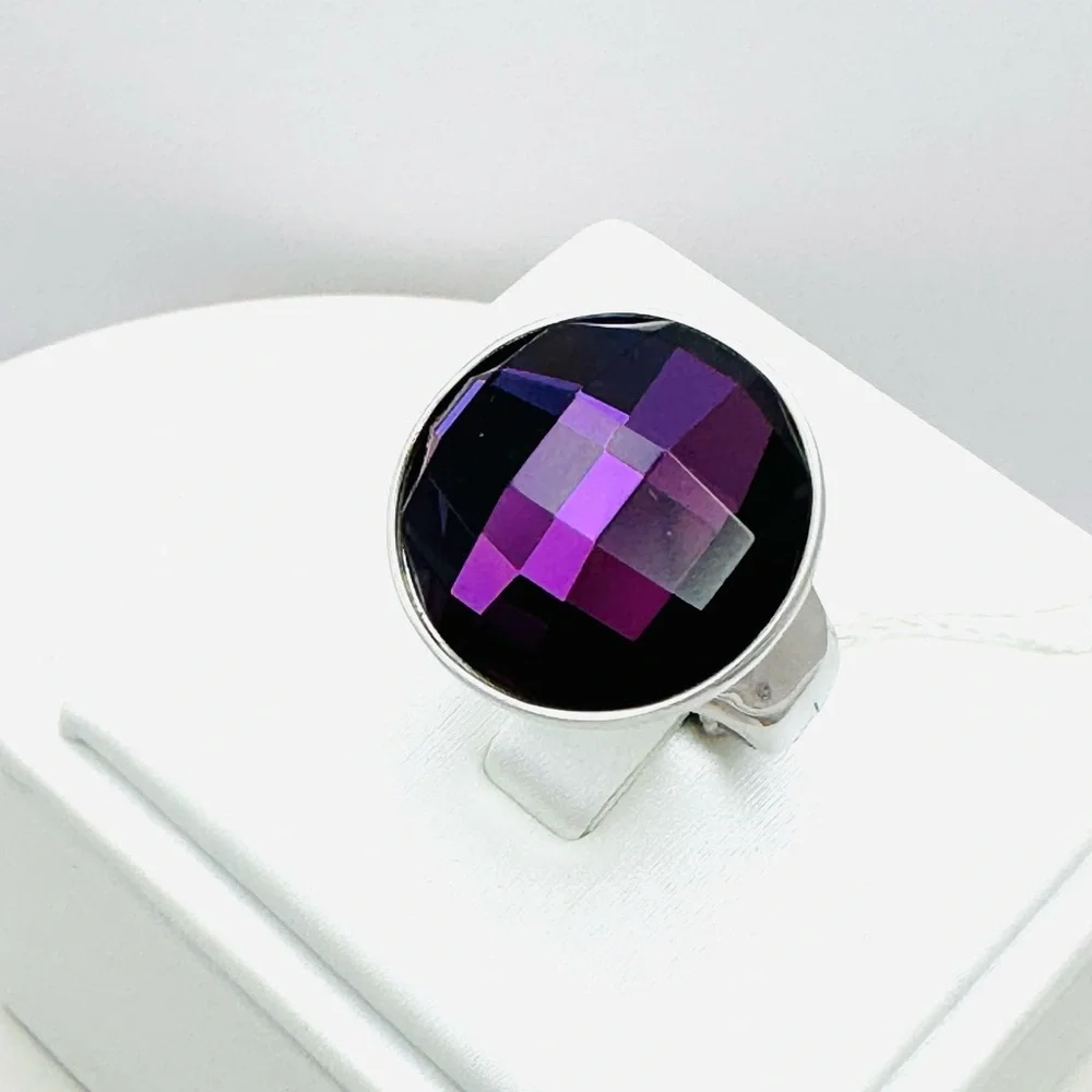 Calvin Klein Purple Continuity Ring Size 7 NWT w/Box and CK pouch